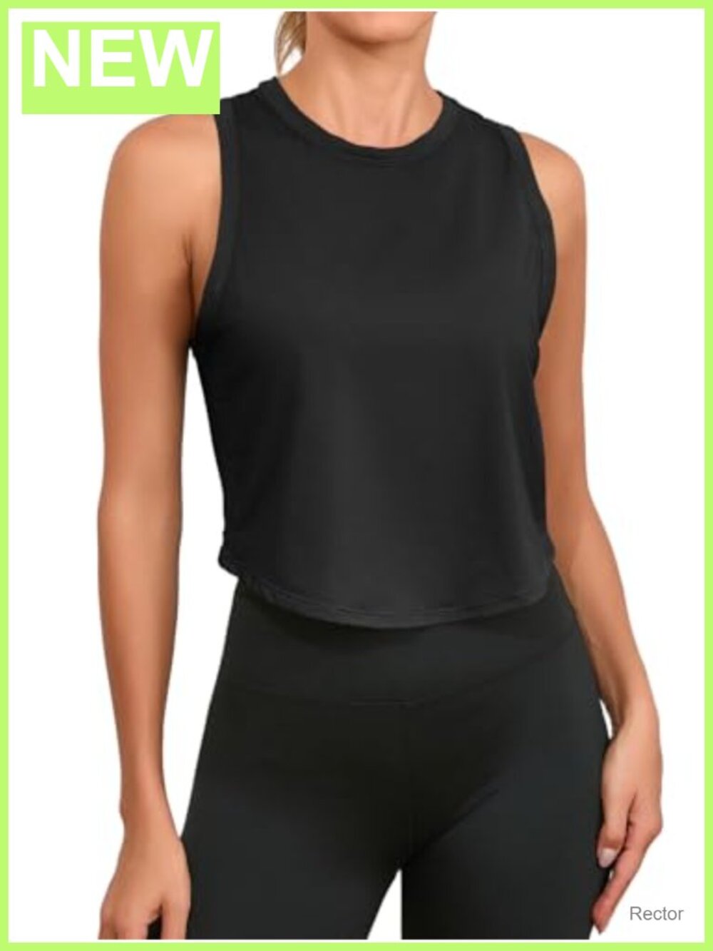 Womens Cropped Tank Top Racerback Sleeveless Crewneck Workout Yoga Active Shirt